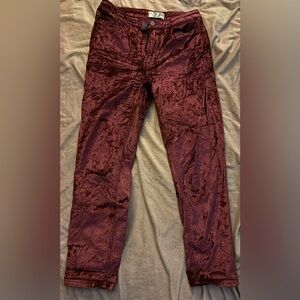 Free People Burgundy Velvet pants